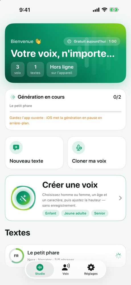 Écoutez, corrigez, exportez
